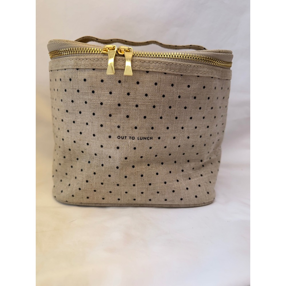 Kate Spade New York Out to Lunch Insulated Tote Bag Polka Dot Beige Black